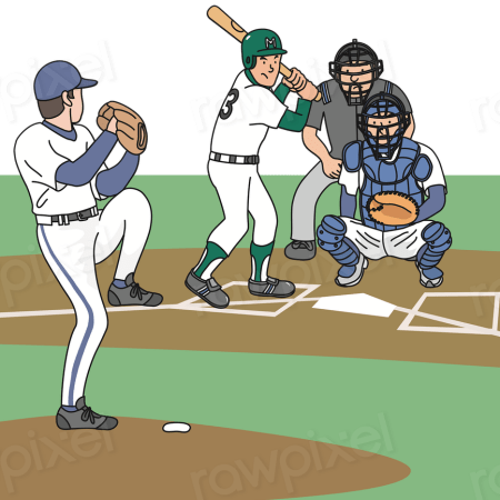 Baseball game png clipart illustration
